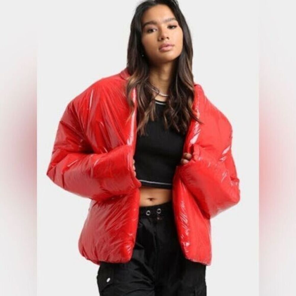 NWT Club Paradise Unisex Paxton Puffer Jacket No Front Closure - Red - Large